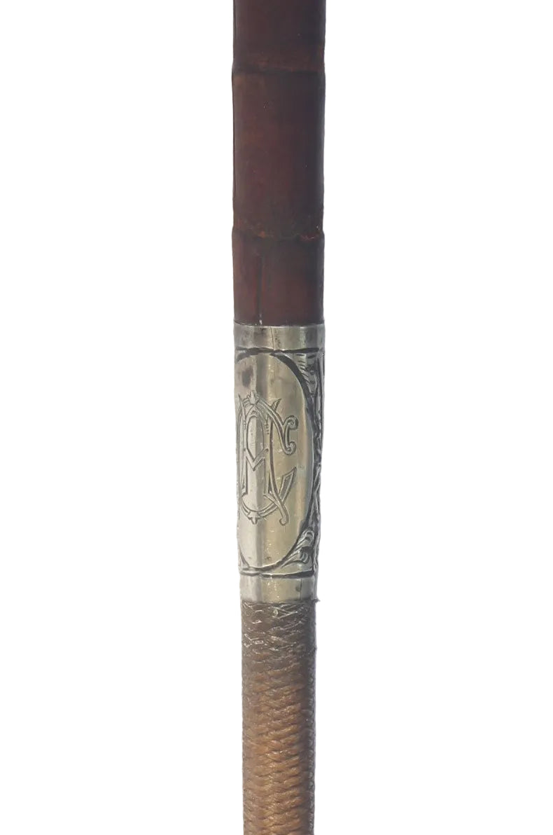 Victorian 1892 Silver Mounted Ladies Sidesaddle Riding Whip or Crop