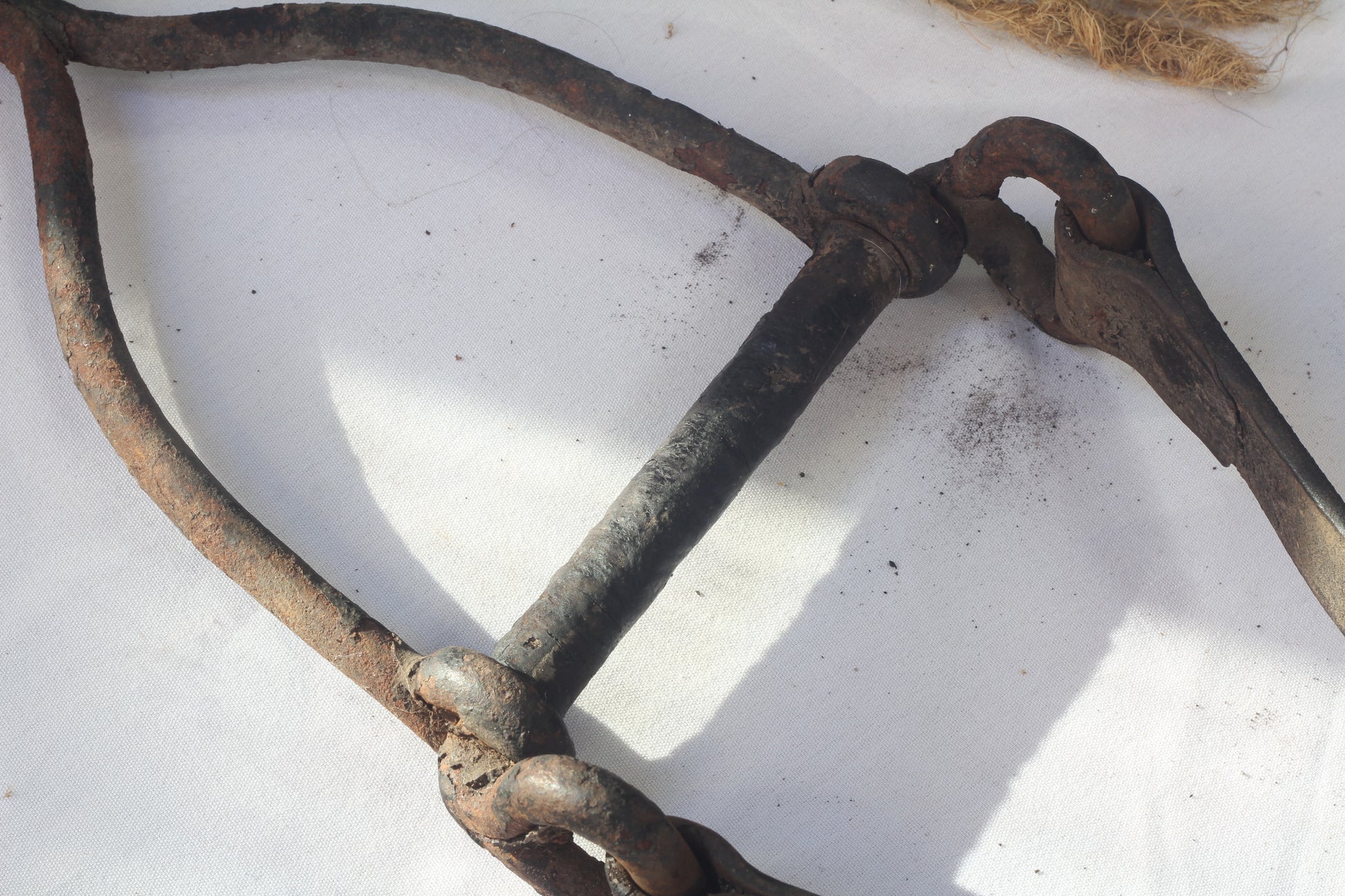 An Antique Hand Forged In-Hand Heavy Horse Bit