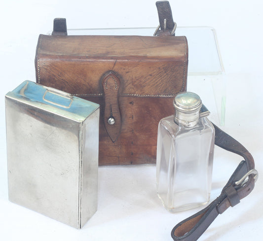 Swaine & Adeney Saddle Canteen with Flask & Sandwich Case