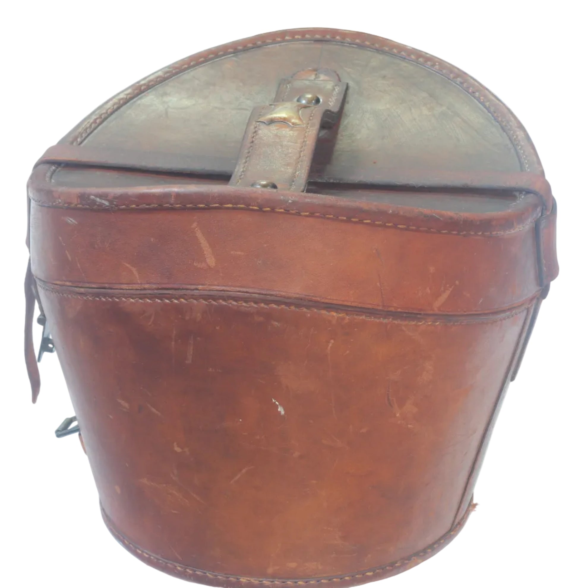 Vintage Silk Top Hat UK Size 7¼ in Leather Hat Box