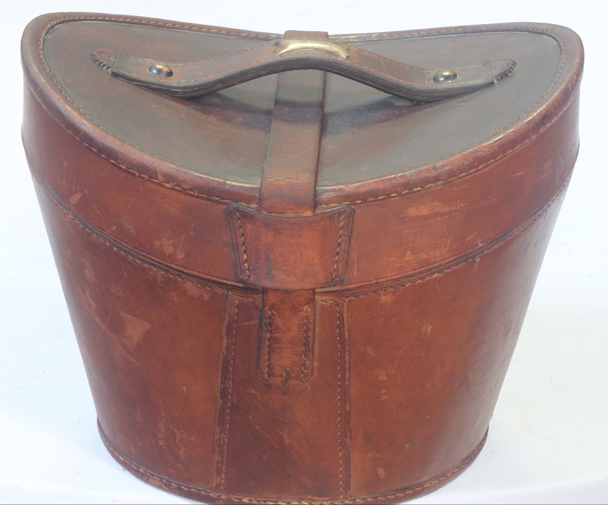Vintage Silk Top Hat UK Size 7¼ in Leather Hat Box