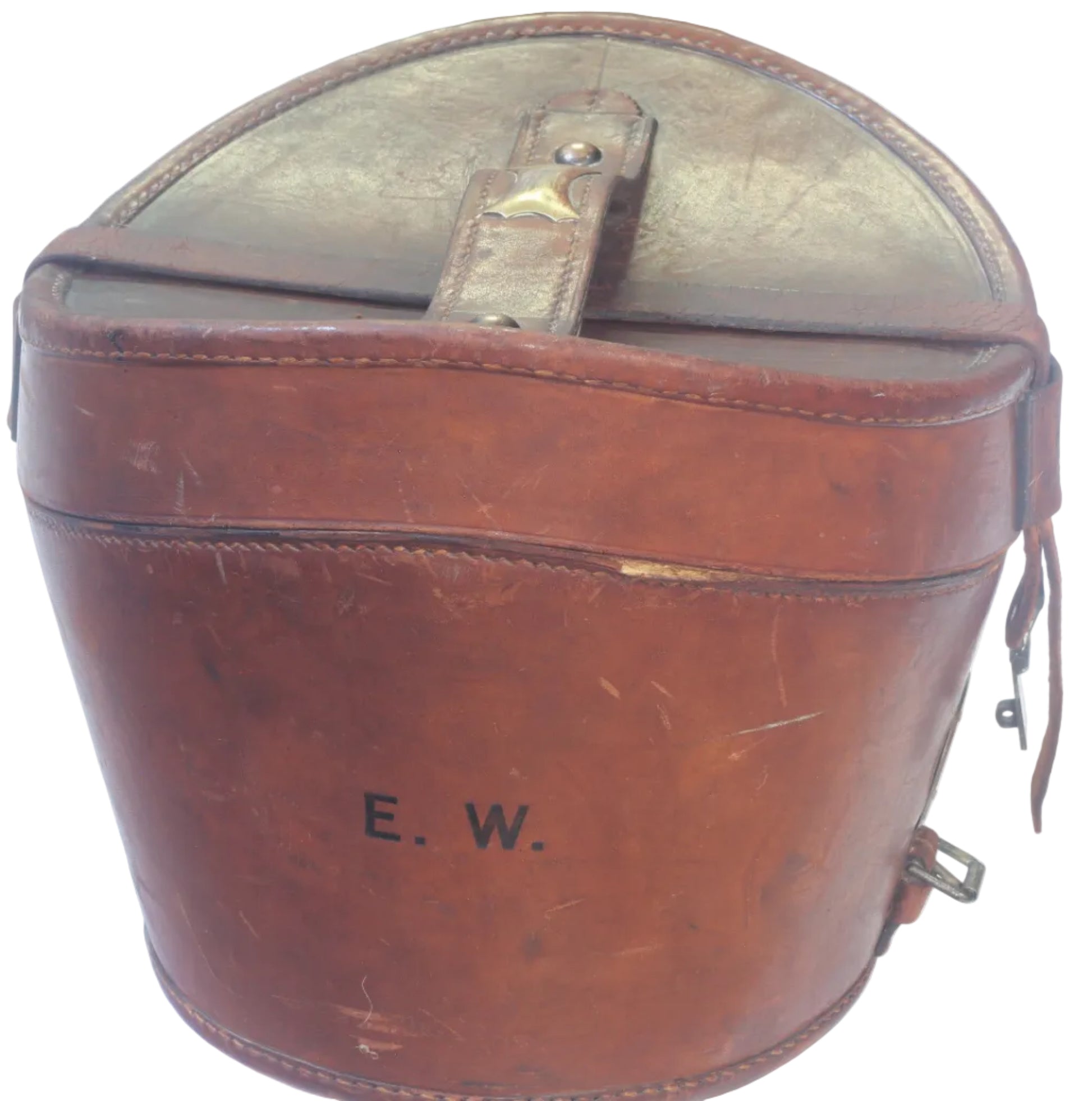 Vintage Silk Top Hat UK Size 7¼ in Leather Hat Box