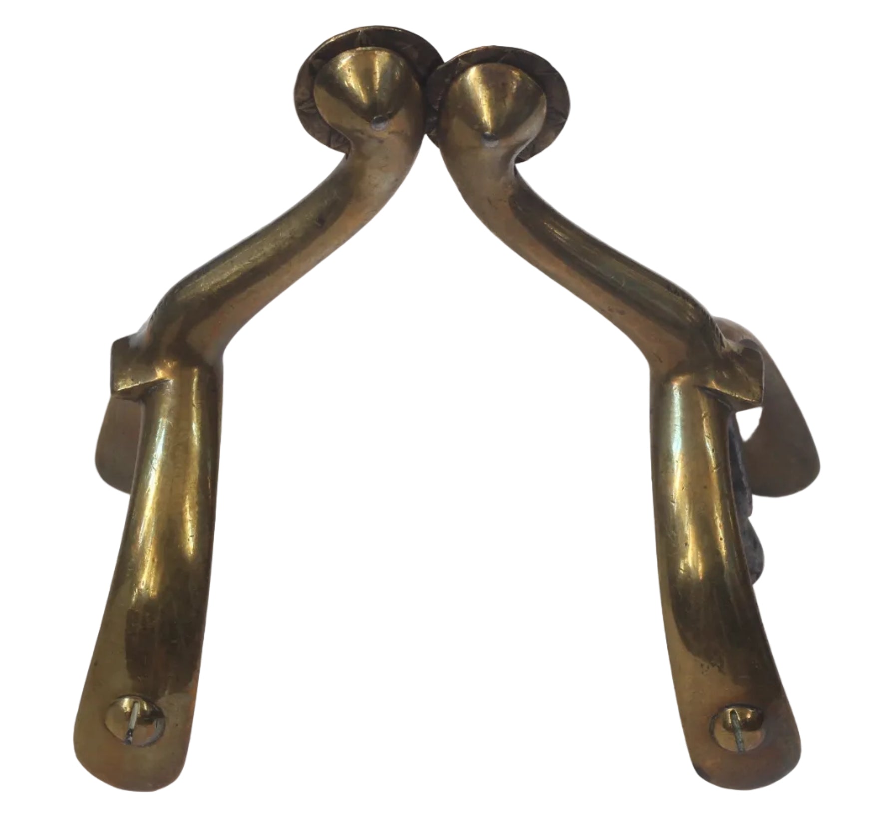 Pair of Antique Gilt Brass Box Spurs by Maxwell 