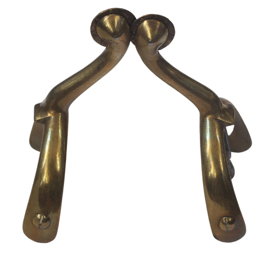 Pair of Antique Gilt Brass Box Spurs by Maxwell 