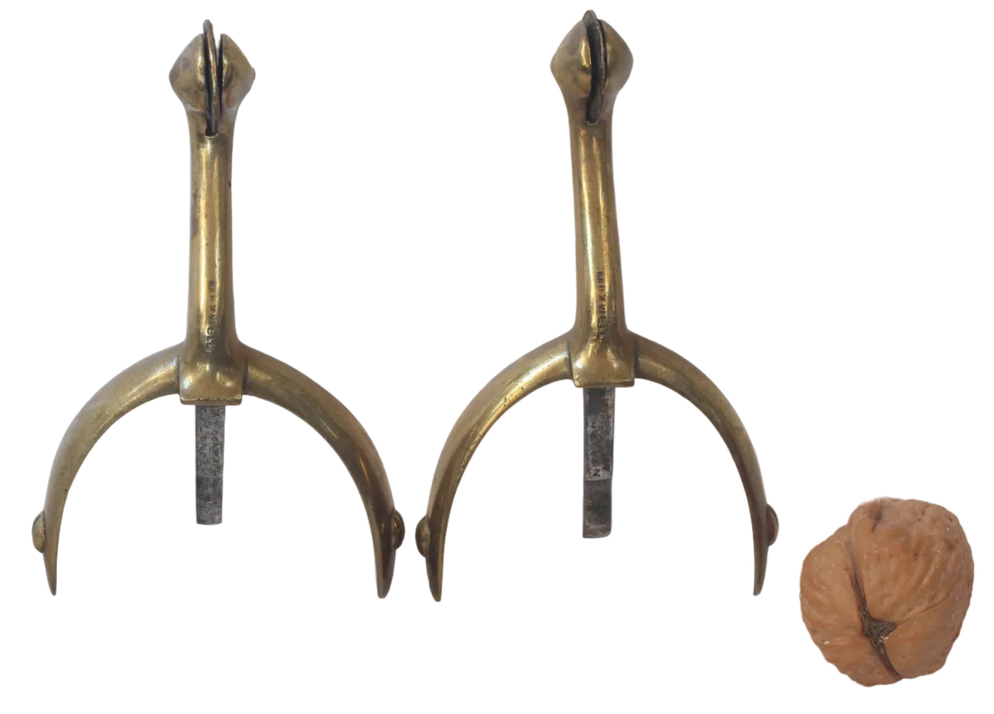 Pair of Antique Gilt Brass Box Spurs by Maxwell 