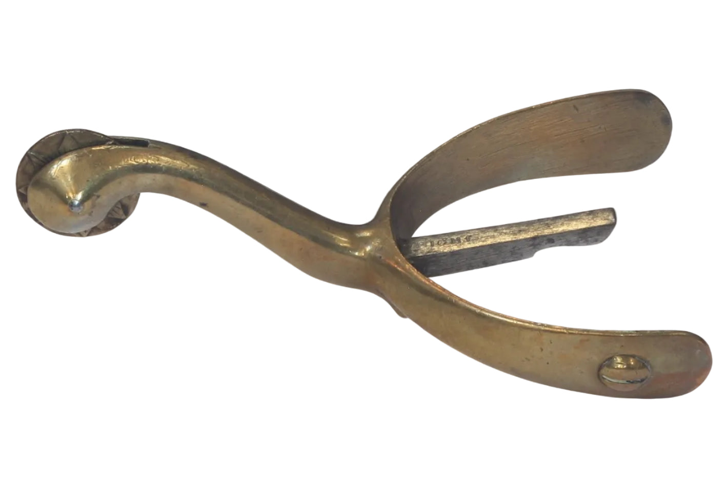 Pair of Antique Gilt Brass Box Spurs by Maxwell 