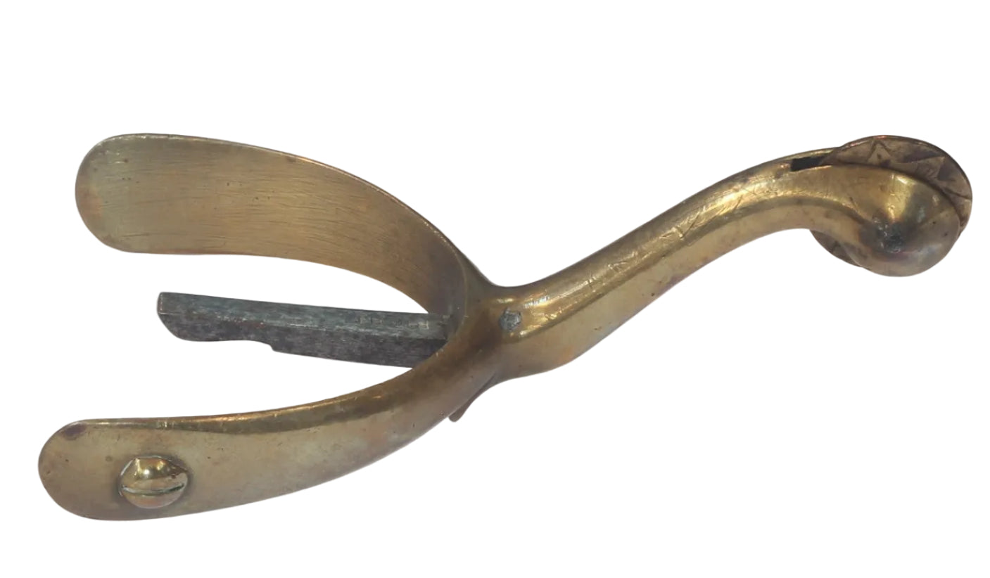 Pair of Antique Gilt Brass Box Spurs by Maxwell 