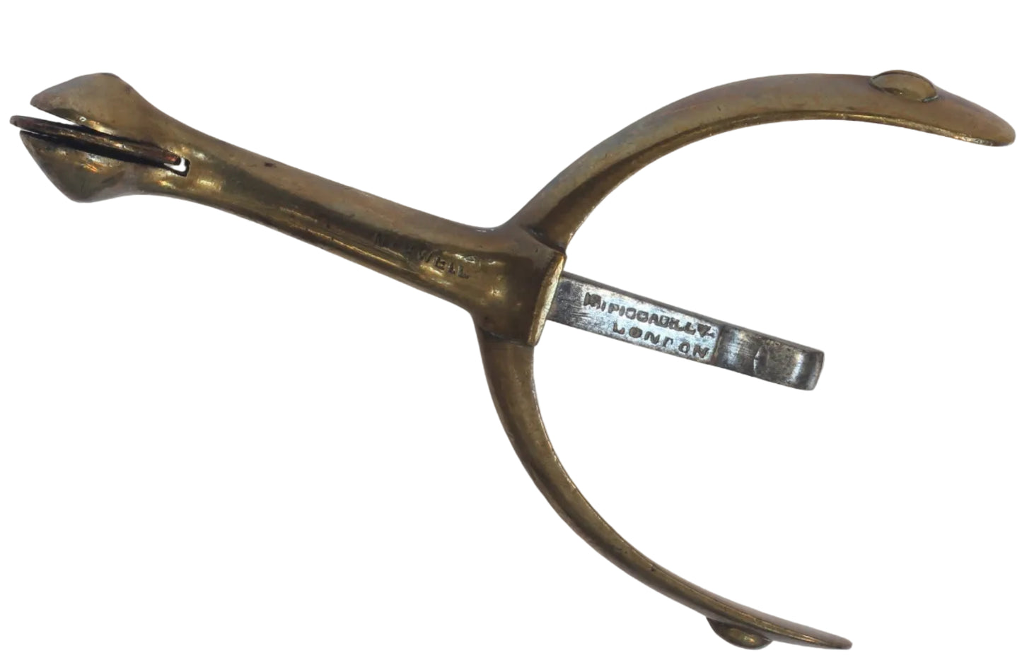 Pair of Antique Gilt Brass Box Spurs by Maxwell 