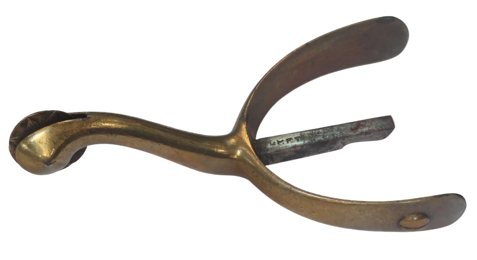 Pair of Antique Gilt Brass Box Spurs by Maxwell 