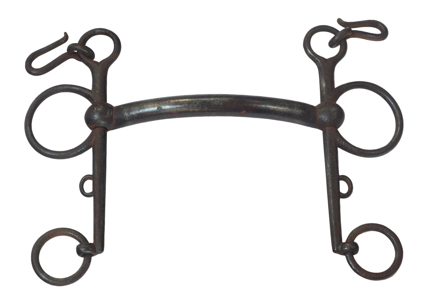 Antique Steel Mullen Mouth Pelham Curb Bit 