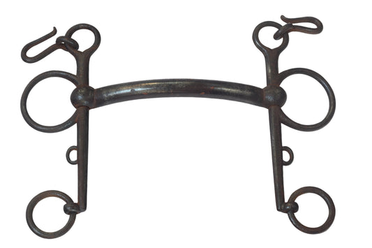 Antique Steel Mullen Mouth Pelham Curb Bit 