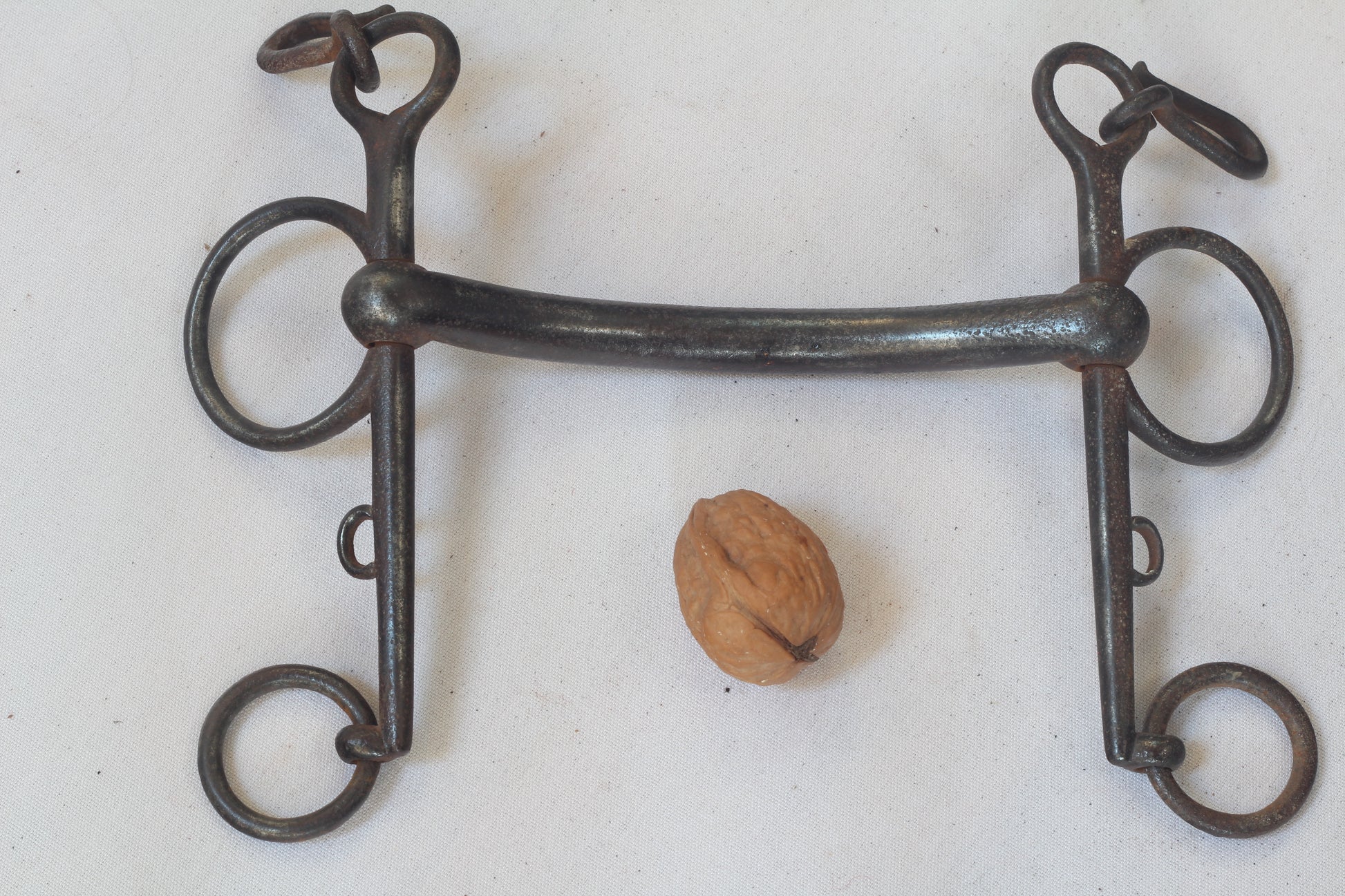 Antique Steel Mullen Mouth Pelham Curb Bit 