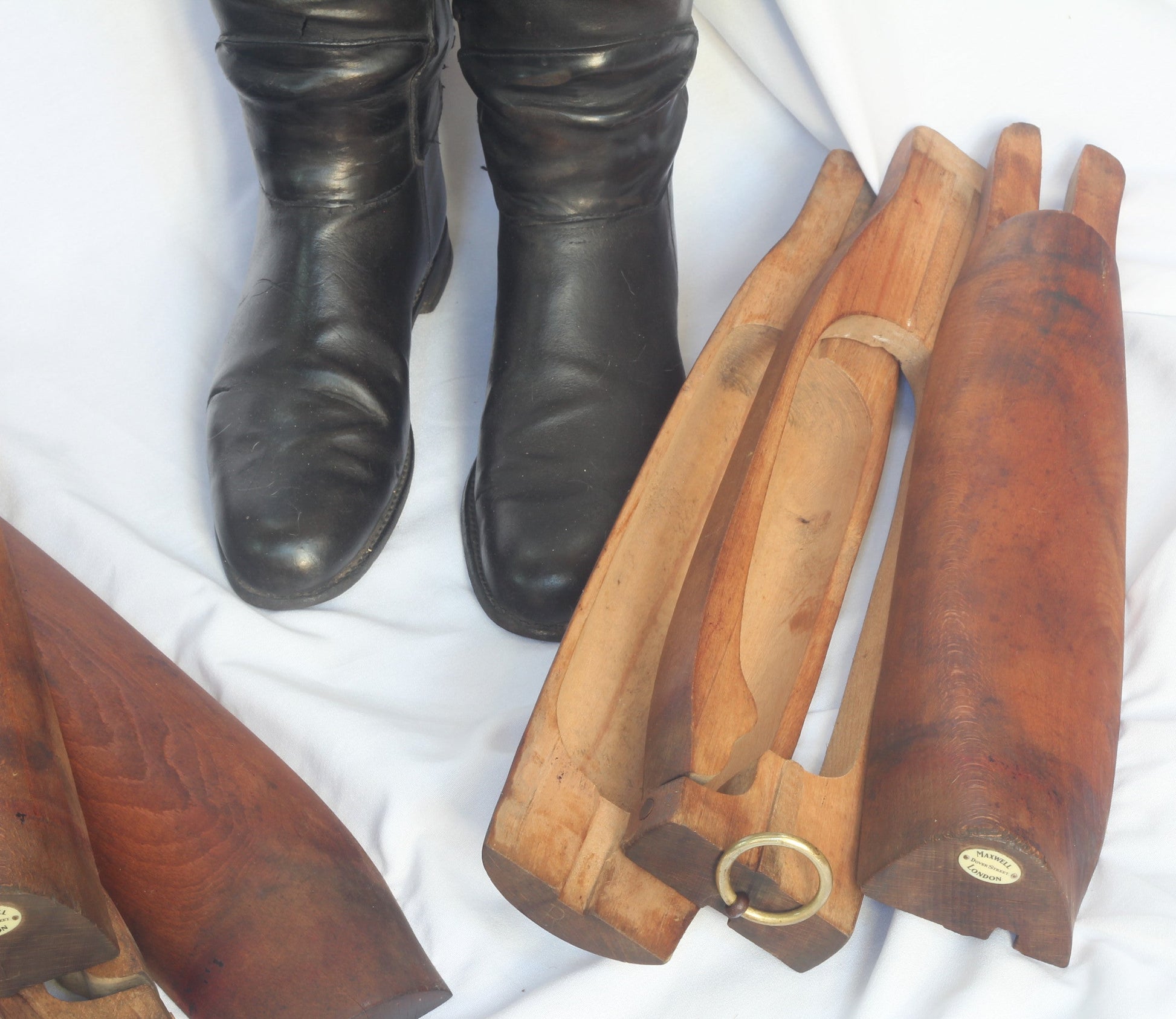 Vintage  Leather Hunting Top Boots and Trees by Maxwell