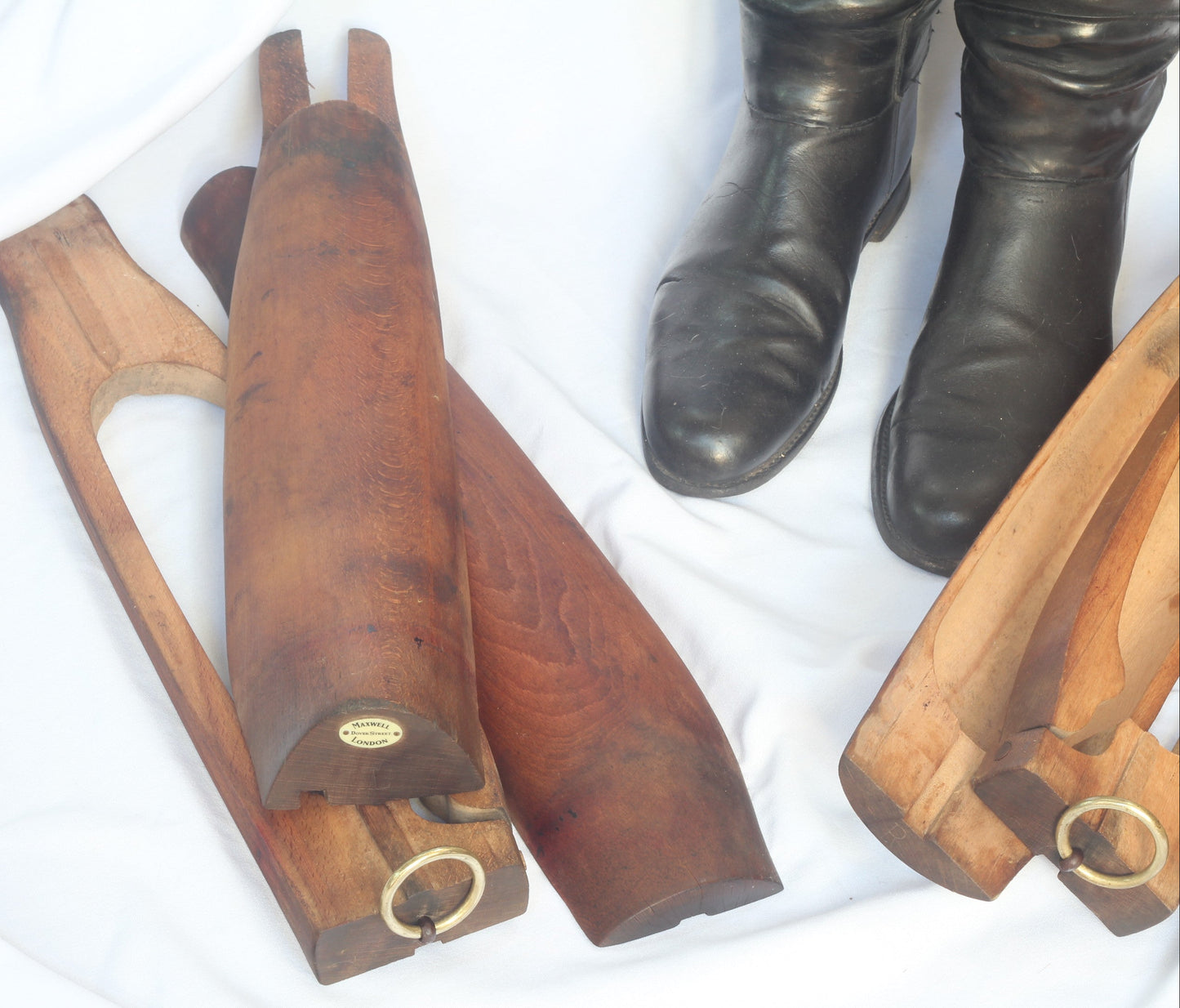 Vintage  Leather Hunting Top Boots and Trees by Maxwell