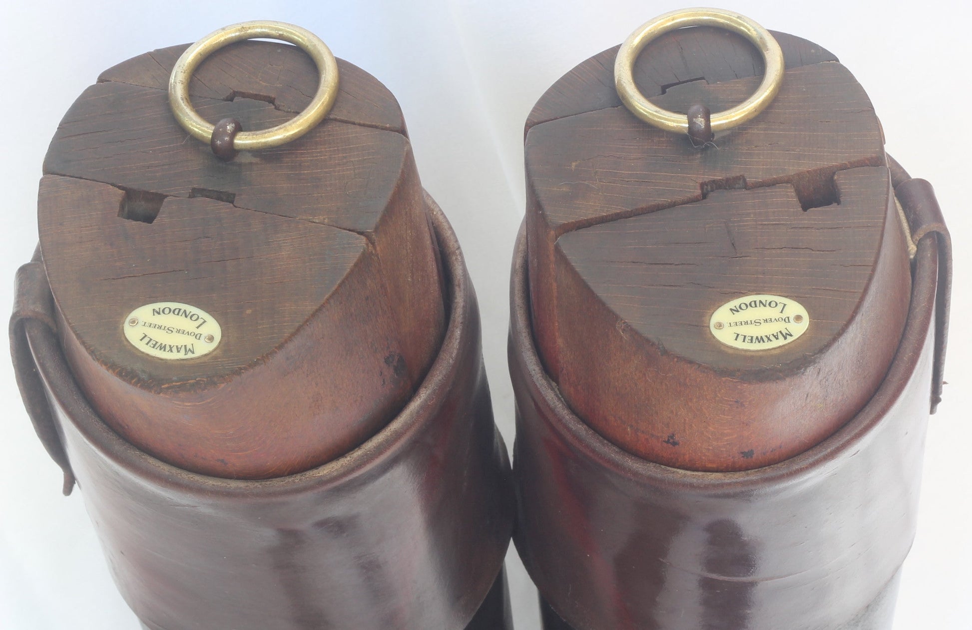 Vintage  Leather Hunting Top Boots and Trees by Maxwell
