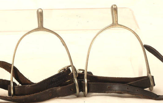 Pair of Small Nickel Spurs with Straps