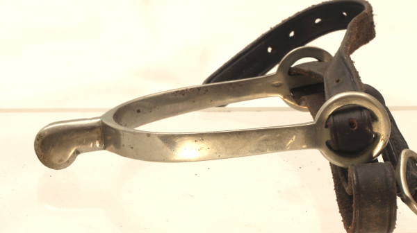 Pair of Small Nickel Spurs with Straps