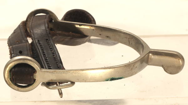 Pair of Small Nickel Spurs with Straps