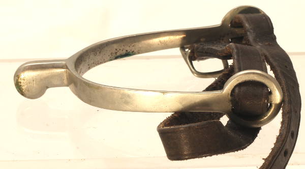 Pair of Small Nickel Spurs with Straps