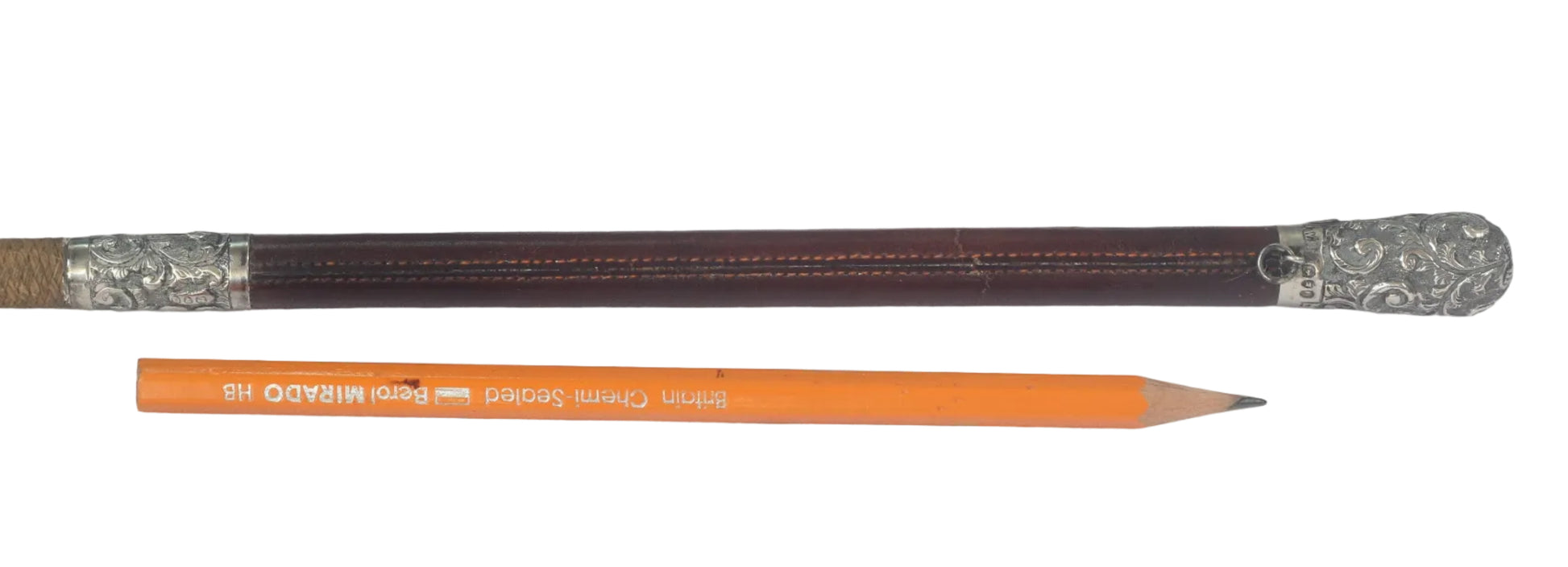 Victorian 1889 Silver Mounted Ladies Sidesaddle Riding Whip or Crop