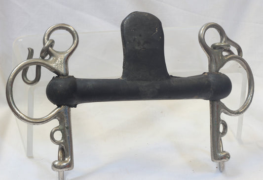 A Vintage Never Rust Pelham Bit  with Tongue Loller Rubber Mouthpiece
