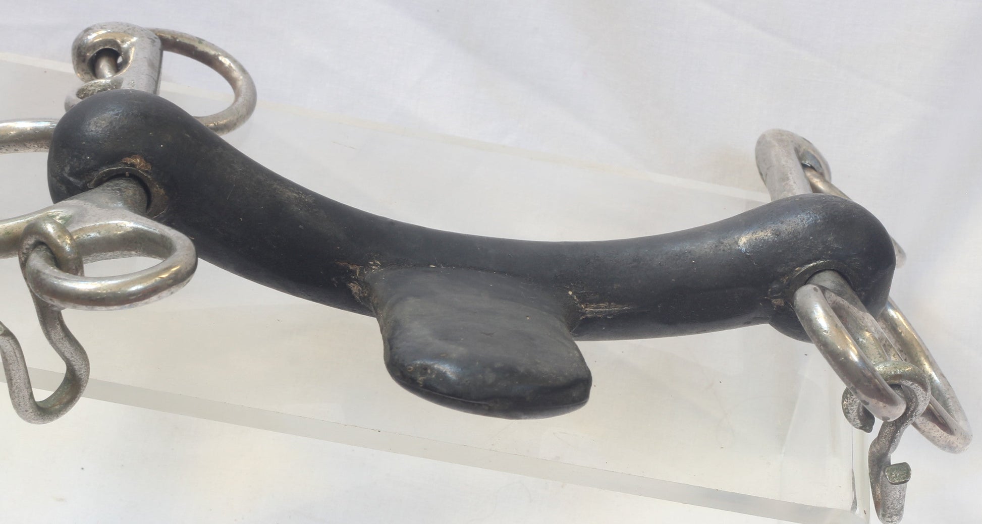 A Vintage Never Rust Pelham Bit  with Tongue Loller Rubber Mouthpiece