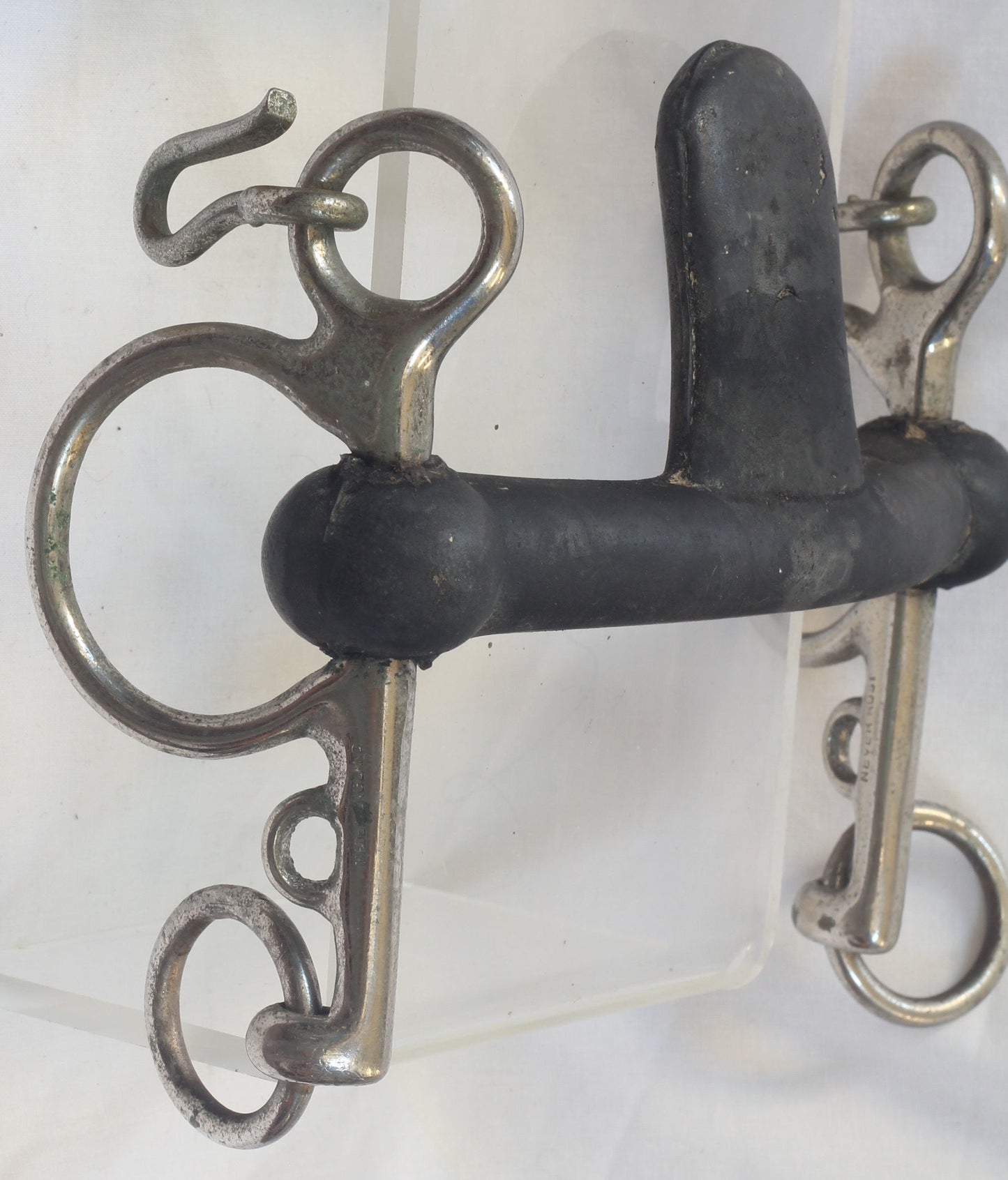 A Vintage Never Rust Pelham Bit  with Tongue Loller Rubber Mouthpiece