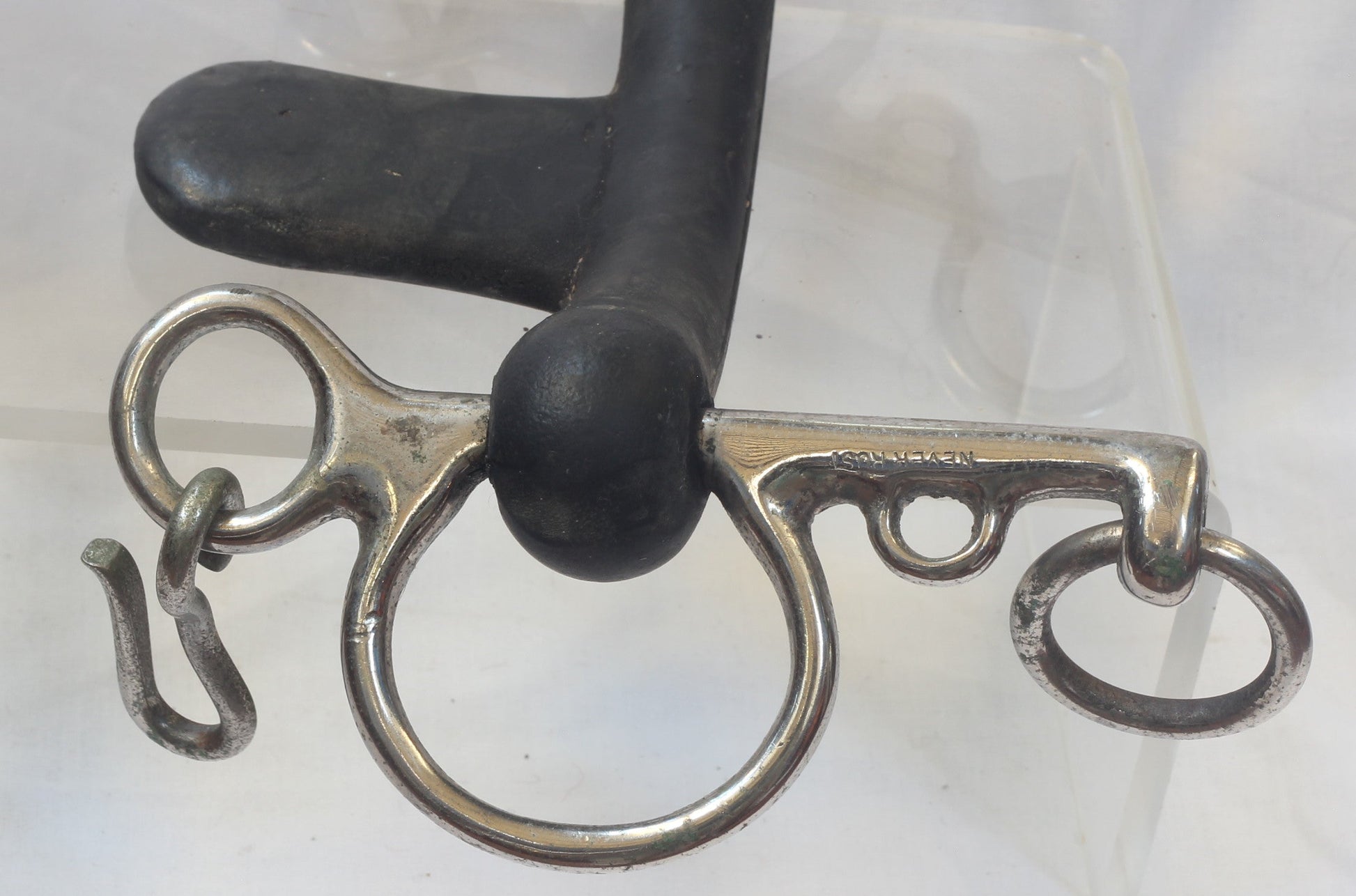 A Vintage Never Rust Pelham Bit  with Tongue Loller Rubber Mouthpiece