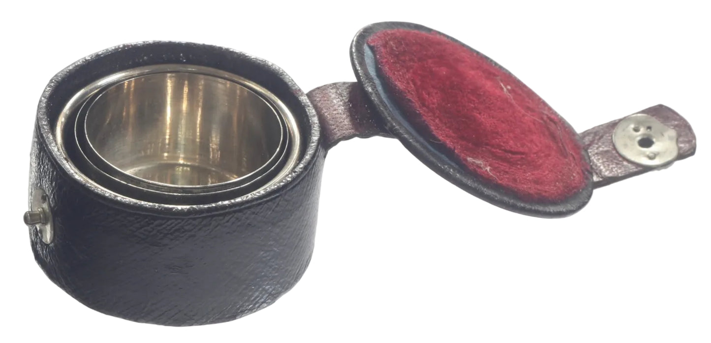 Antique Telescopic or Collapsible Cup in Leather Case