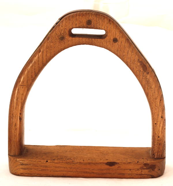 Vintage Wood and Brass Stirrups