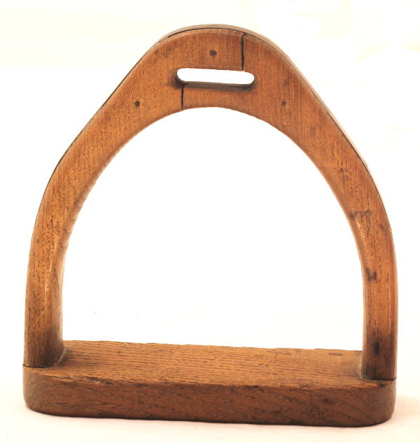 Vintage Wood and Brass Stirrups