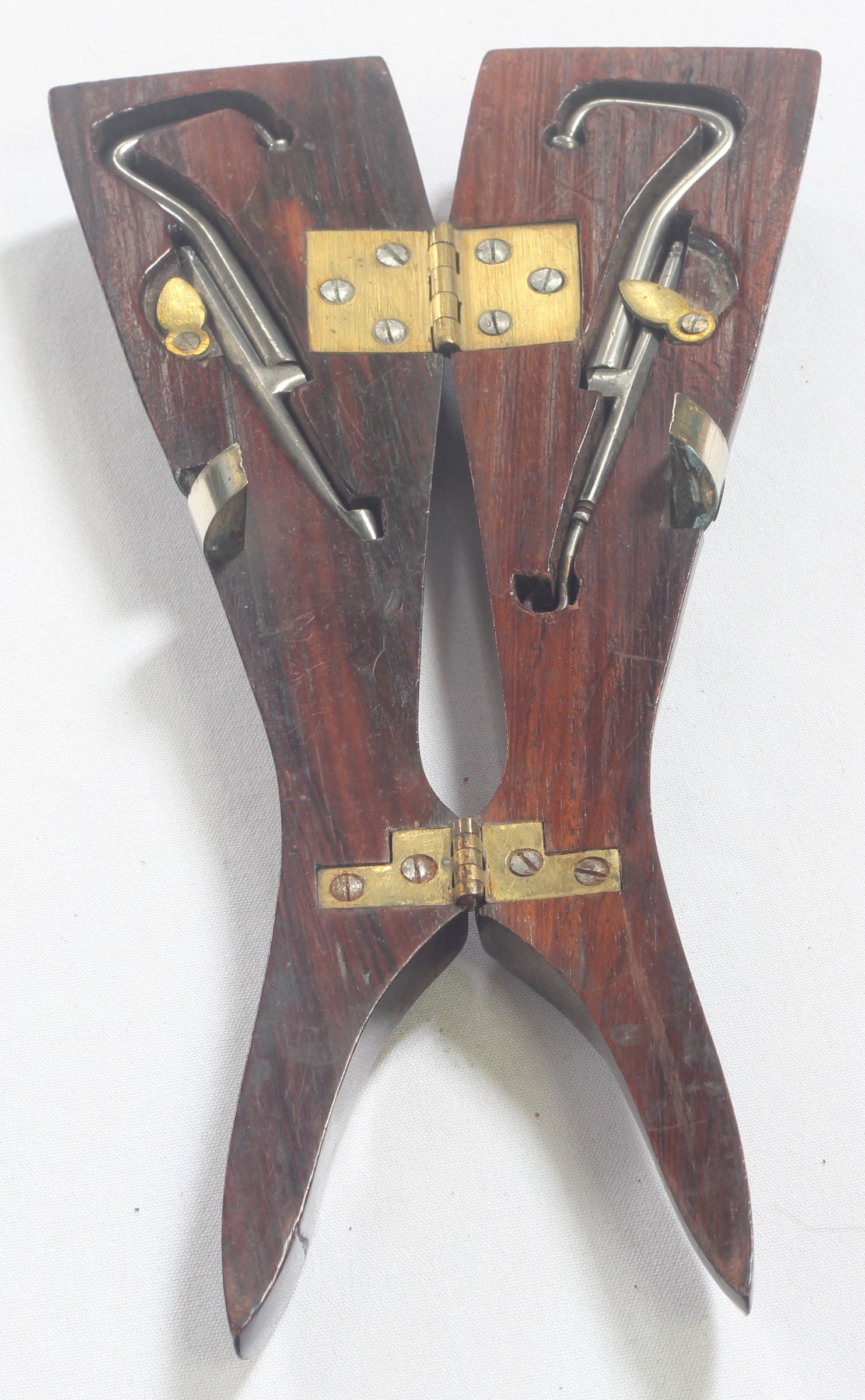 Antique Leg-Shaped  Folding Boot Jack with Boot Pulls