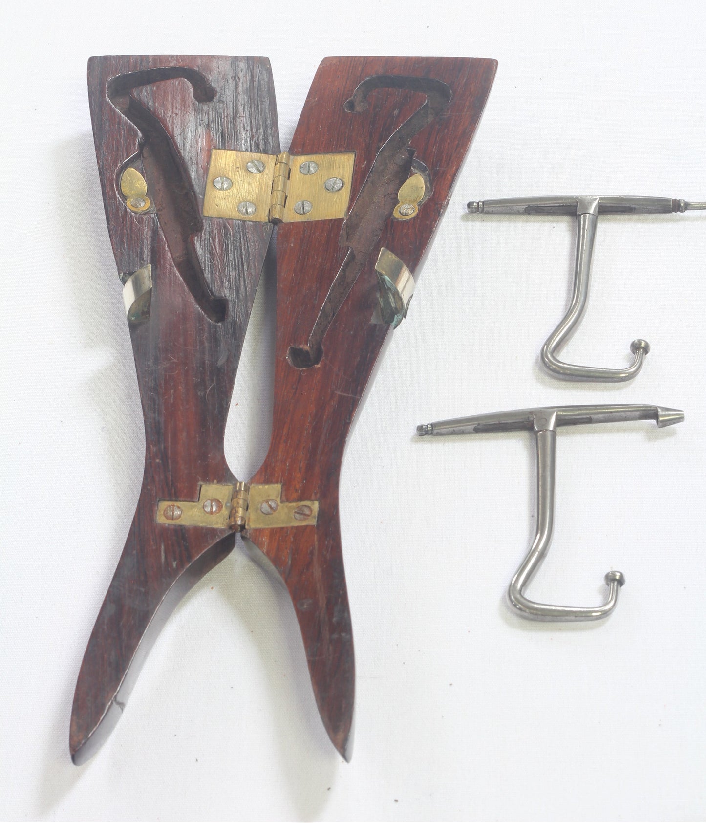 Antique Leg-Shaped  Folding Boot Jack with Boot Pulls