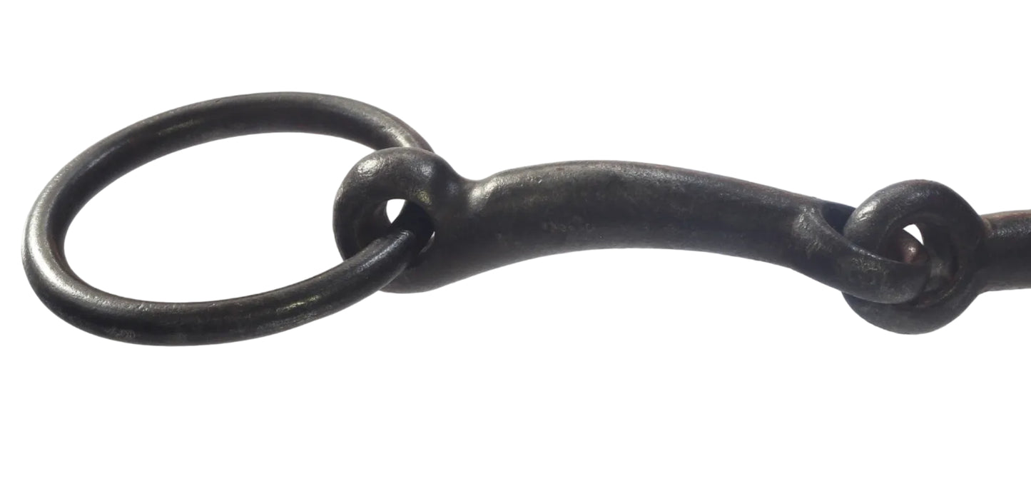 An Antique Steel Loose Ring Snaffle Bit
