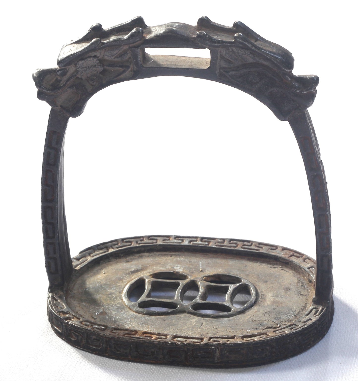Antique Chinese or Tibetan Stirrup with Dragons