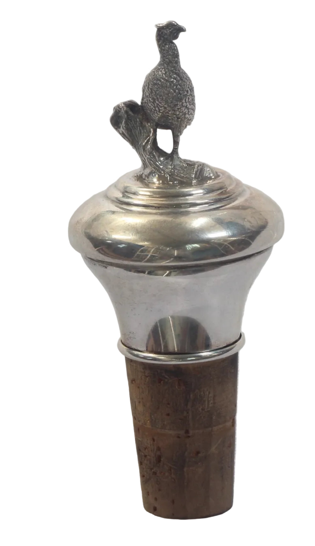 Sterling Silver Pheasant Bottle Stopper