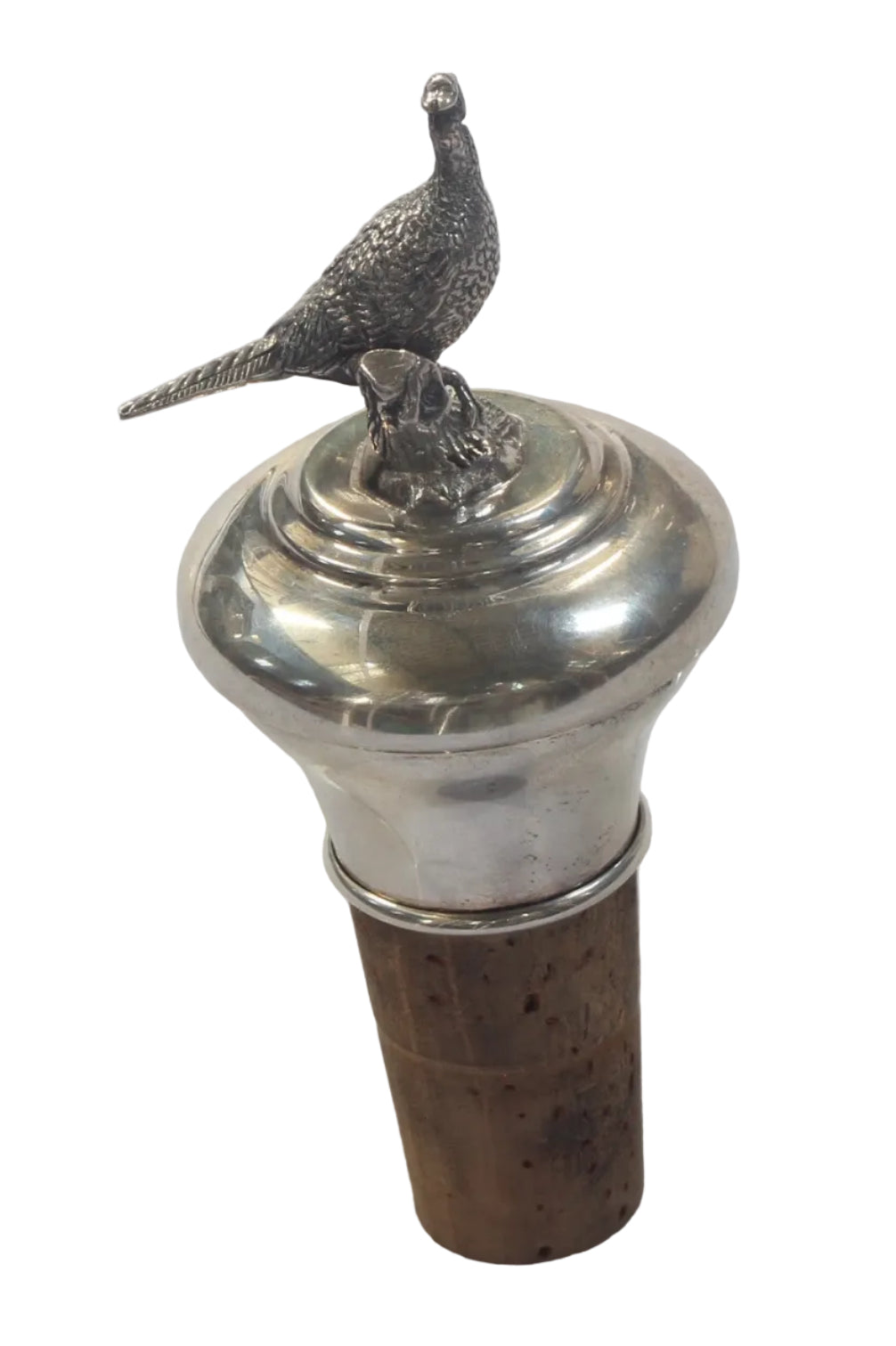 Sterling Silver Pheasant Bottle Stopper
