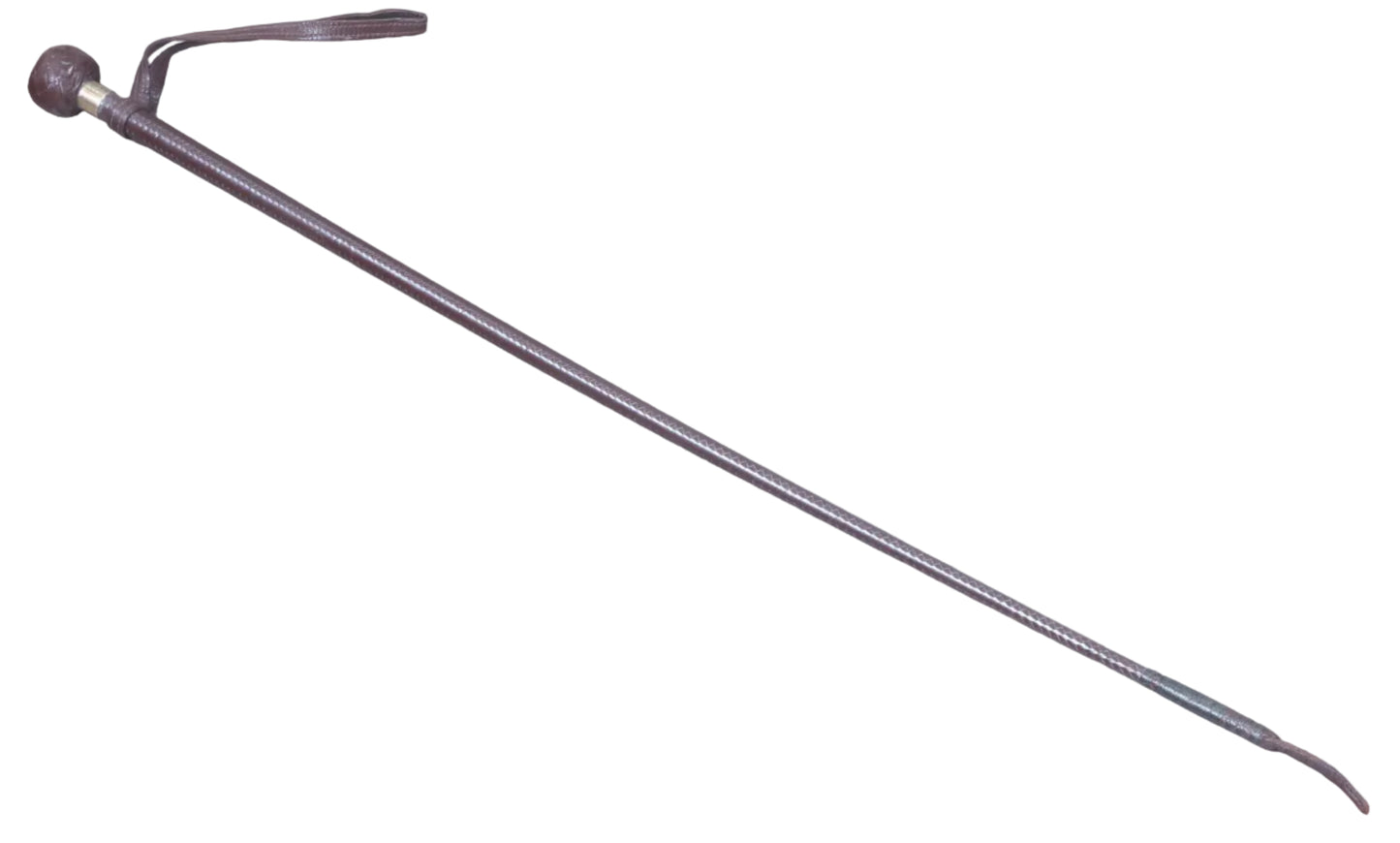 1972 Gold Mounted Leather Racing or Jumping Whip by Swaine & Adeney