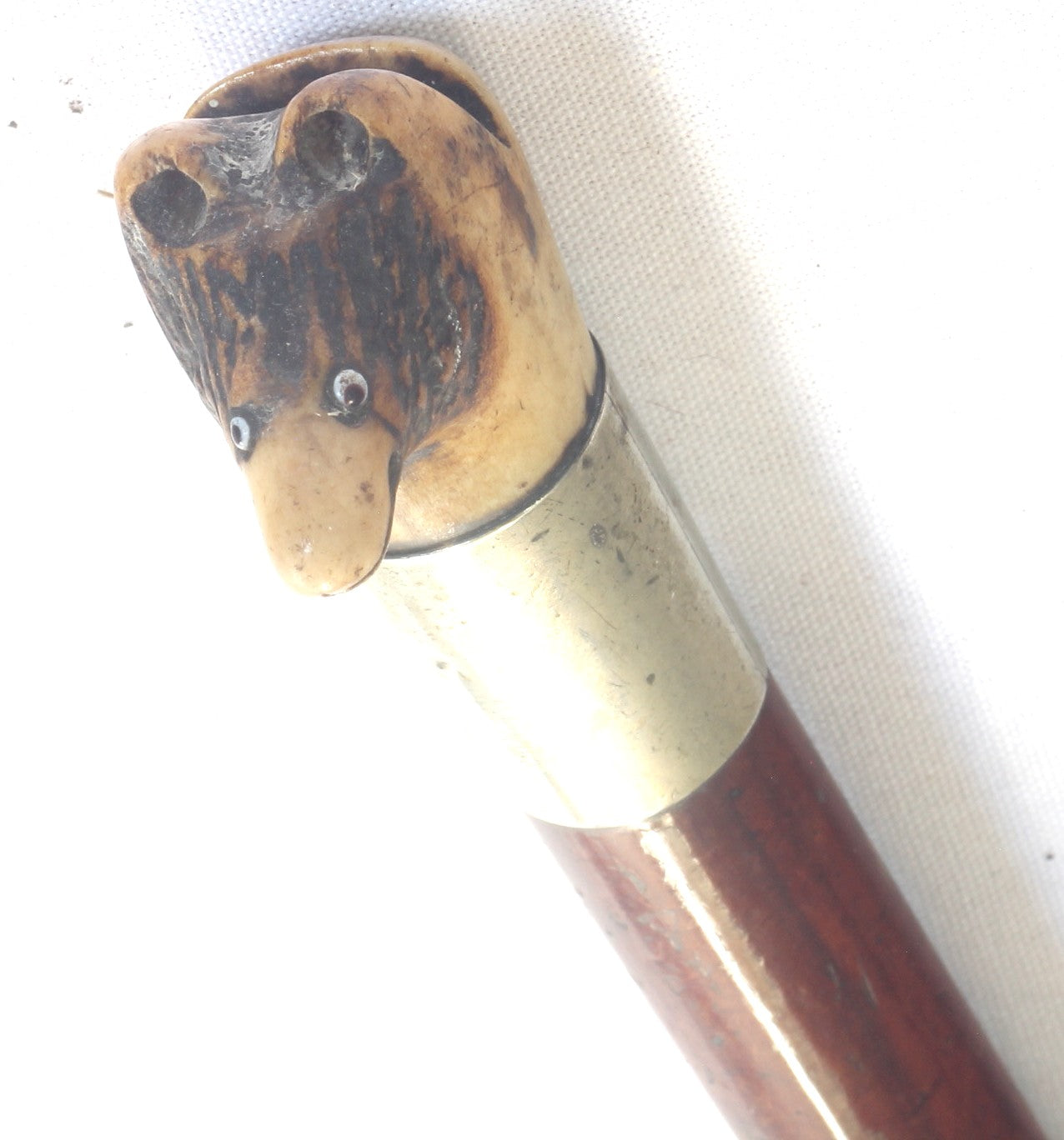 Antique Beagling Whip with Hound Handle and Whistle
