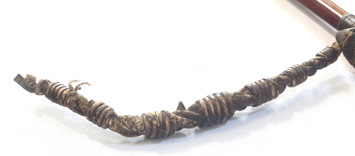 Antique Beagling Whip with Hound Handle and Whistle