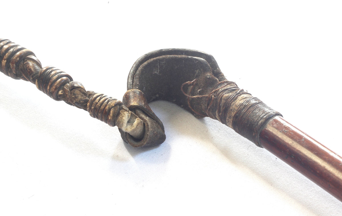 Antique Beagling Whip with Hound Handle and Whistle