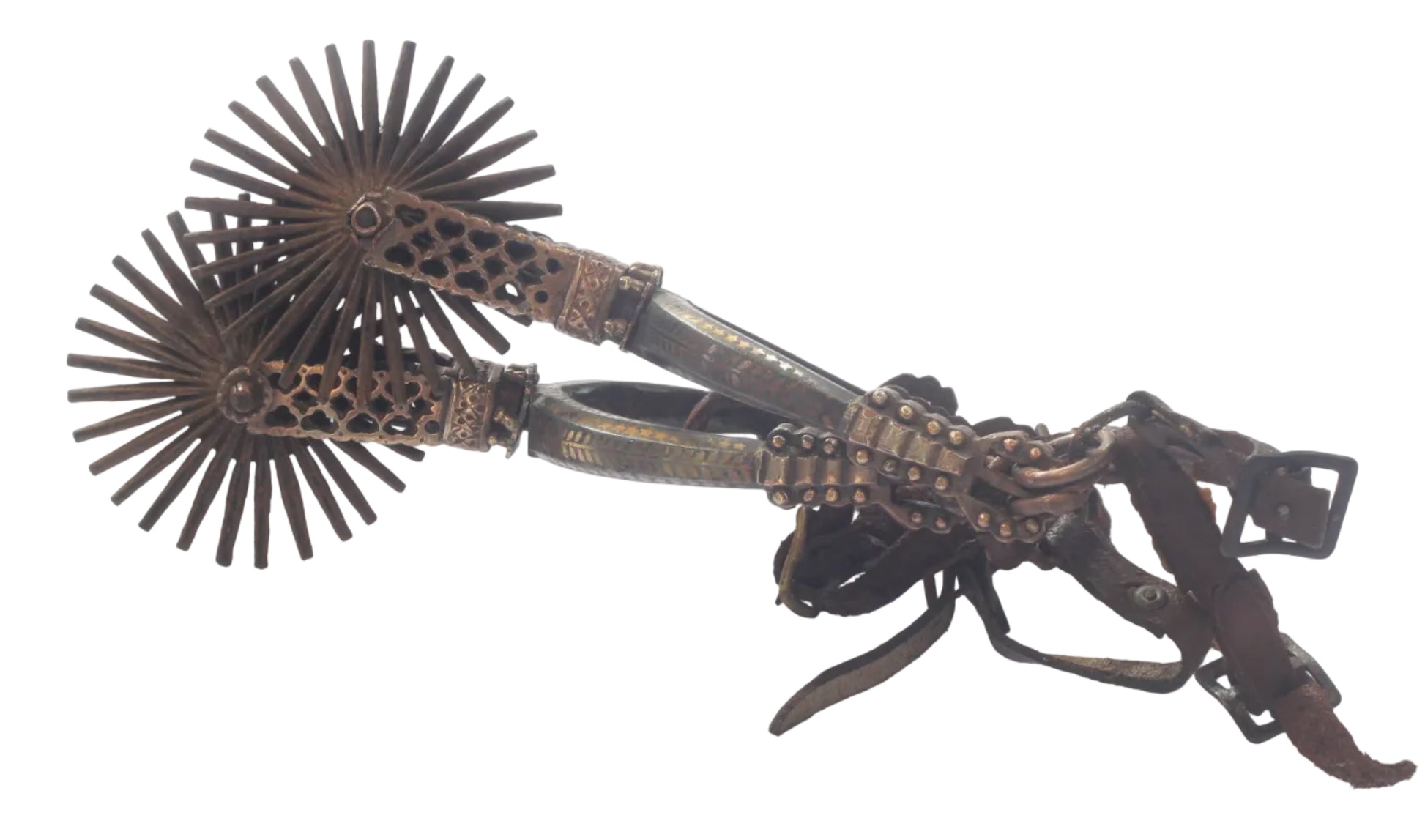 A Pair of Decorated Chilean Huaso Spurs