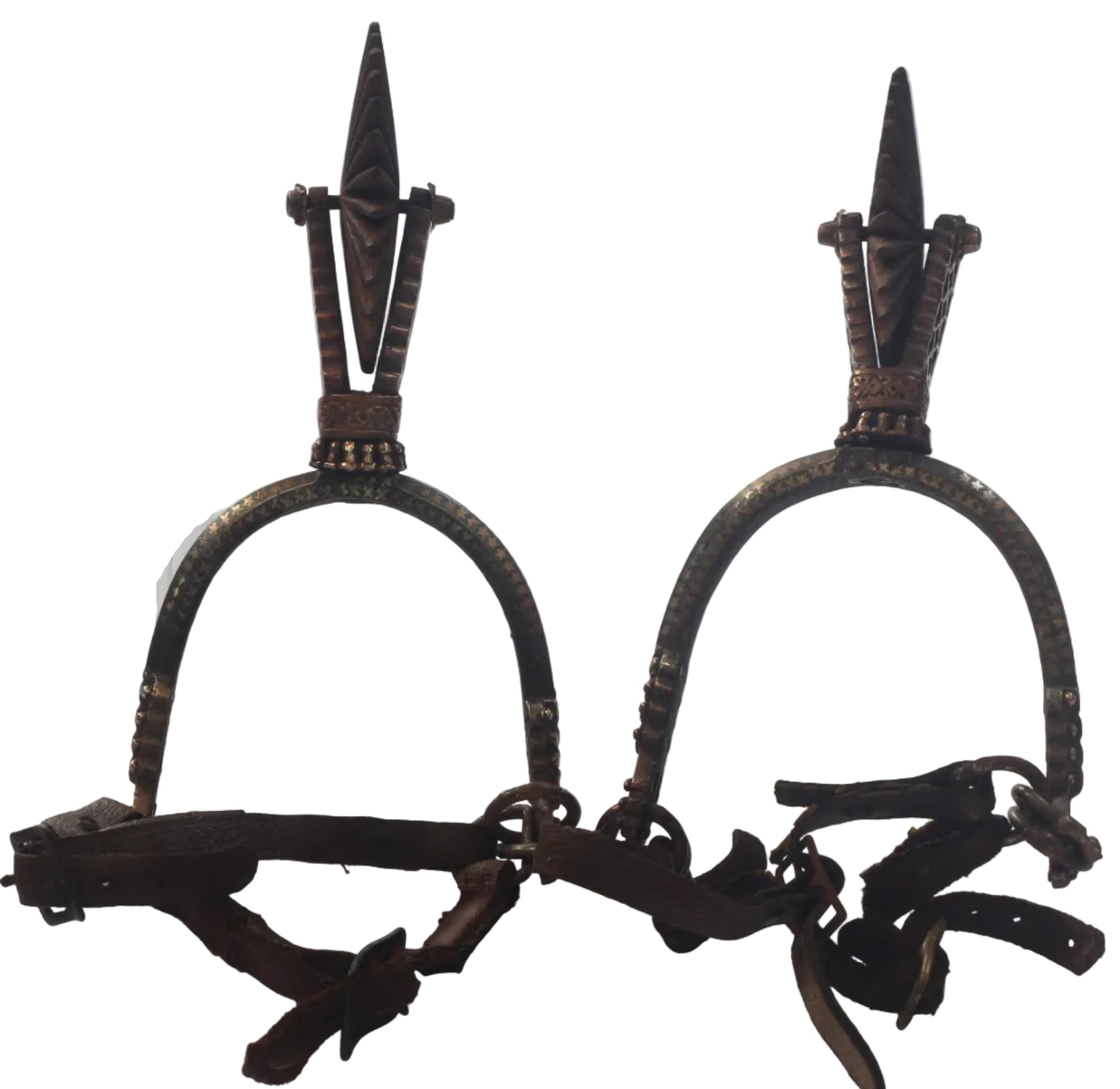 A Pair of Decorated Chilean Huaso Spurs