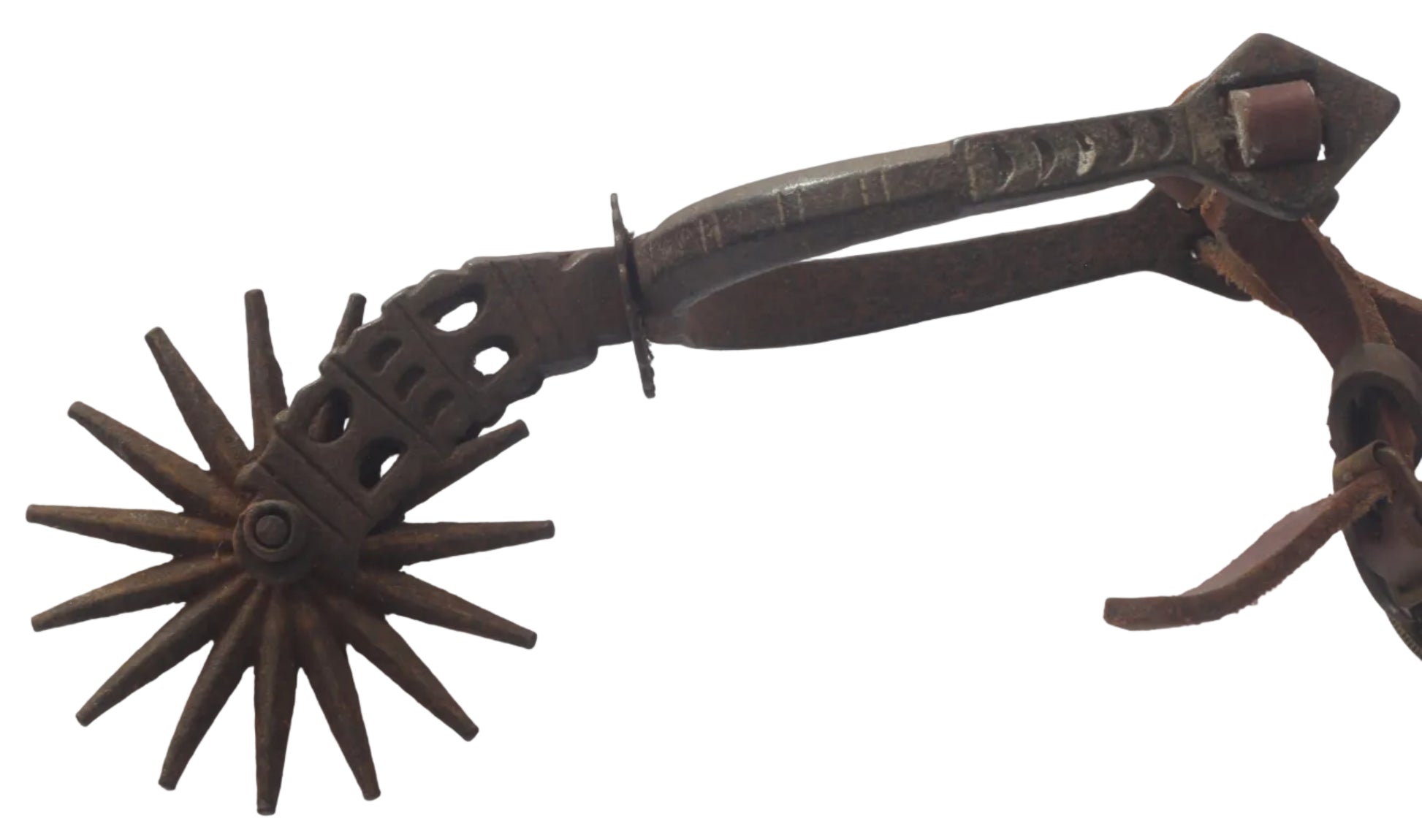 Pair of South American Spurs with Coin Decorated Straps