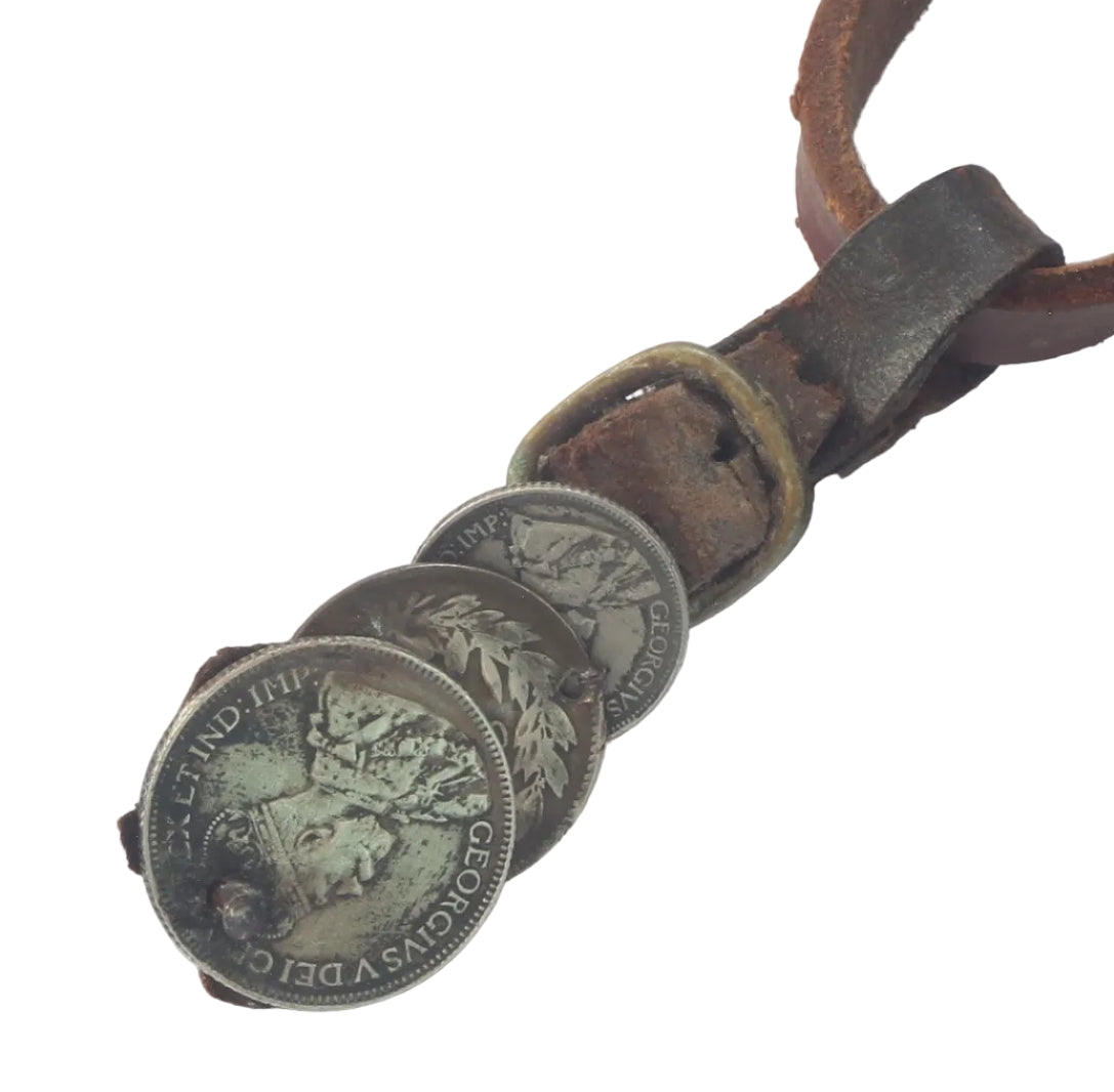 Pair of South American Spurs with Coin Decorated Straps
