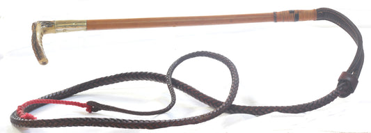 Vintage Malacca Hunting Whip with Thong - w1863