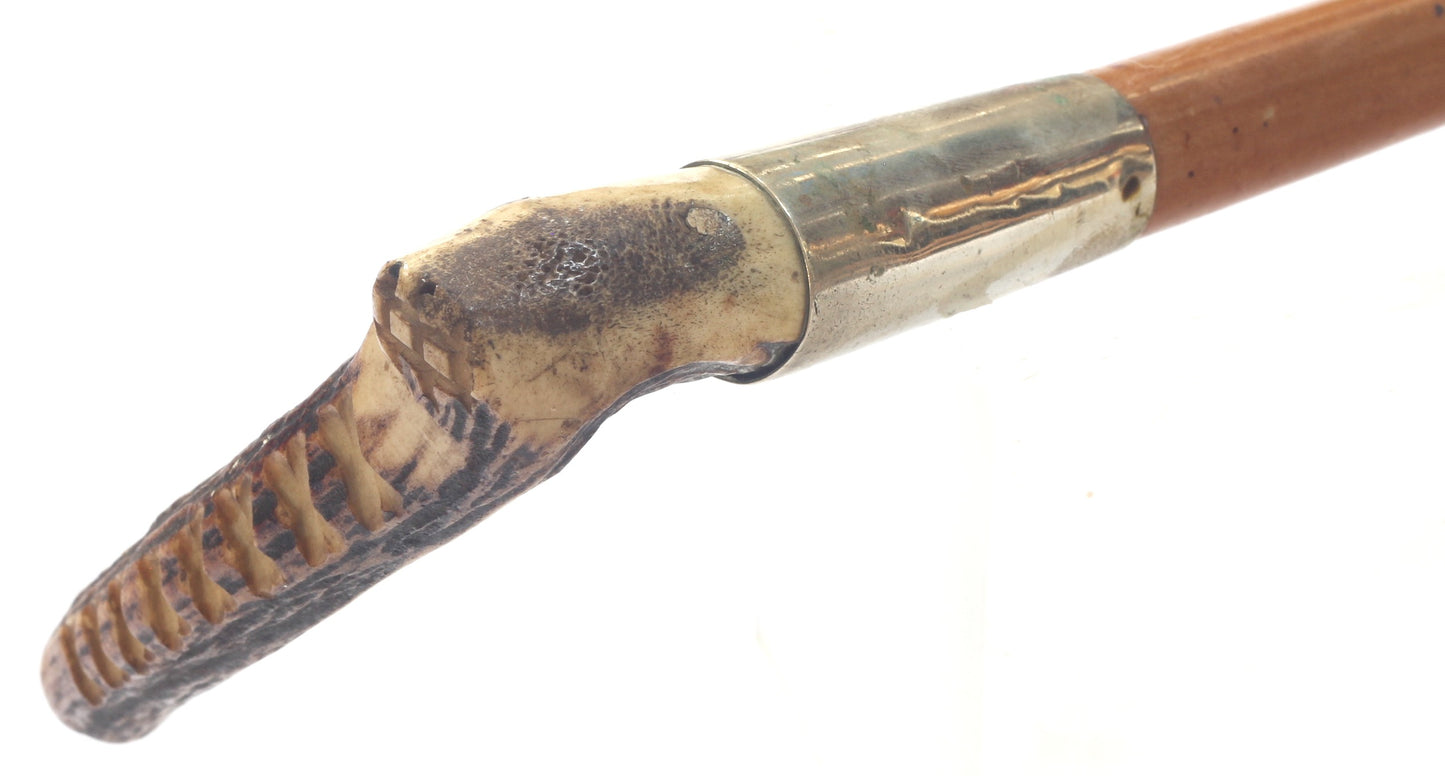 Vintage Malacca Hunting Whip with Thong - w1863