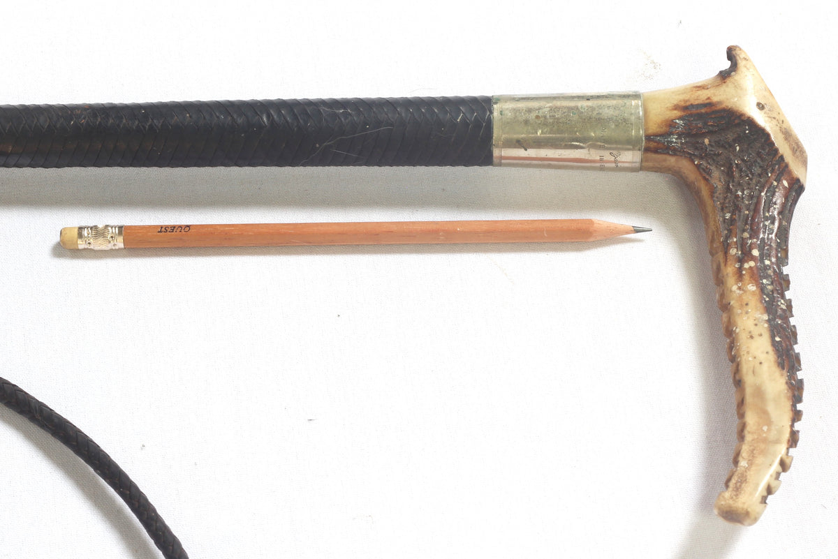 Vintage Zair Gents Leather Hunting Whip or Crop