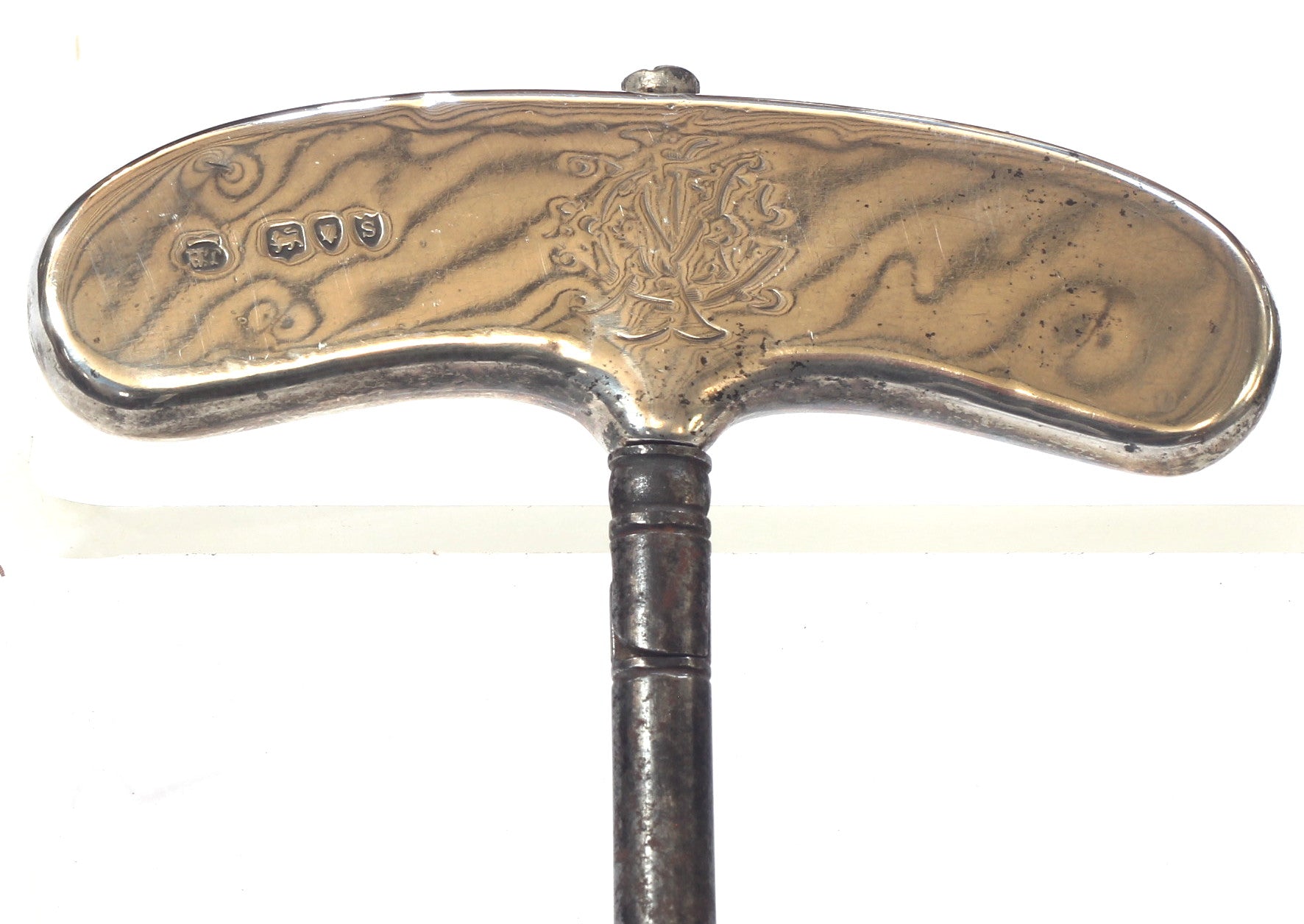 1893 Silver Handled Boot Pulls with Baron's Coronet