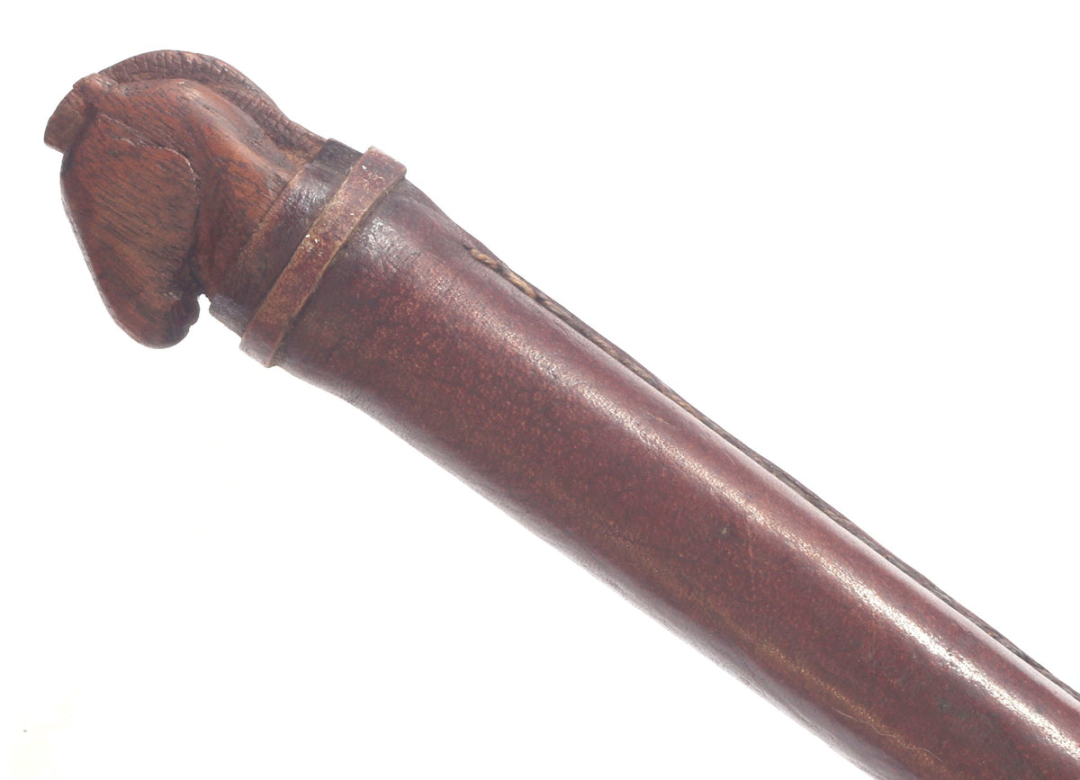 Vintage Horse Head Handled Leather Riding Crop or Whip